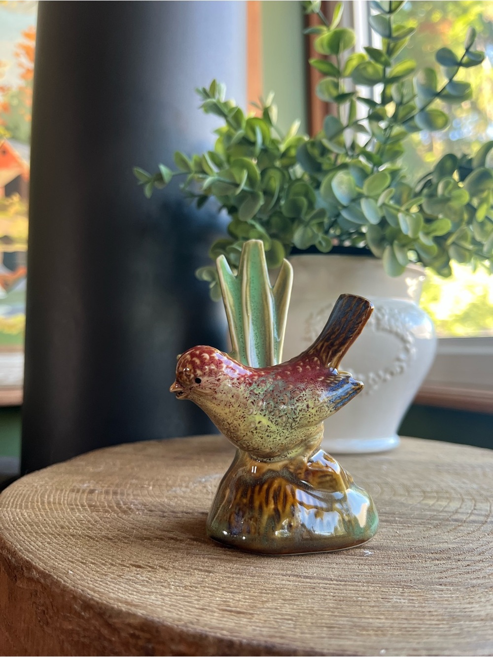 Hand-Painted Ceramic Bird Figurine